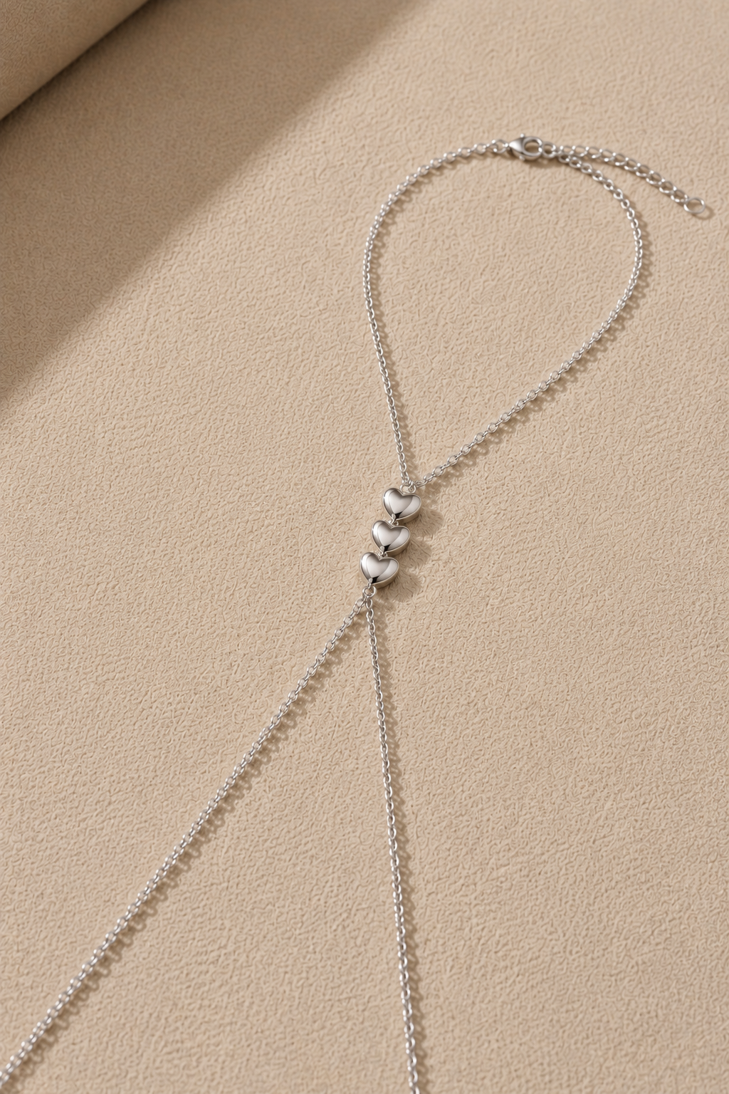 Matching heart hand chains gift set close-up