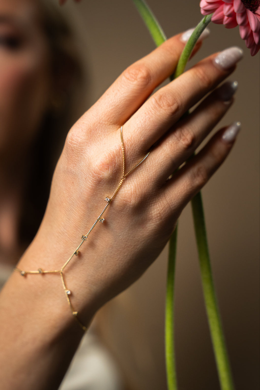 Blossom Muse Gold Hand Chain