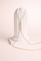 Magnolia Muse — V-Silhouette Floral Gold Hand Chain